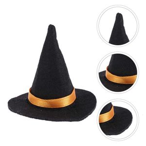 Chapéus de borda larga balde 10 pcs mini chapéu de bruxa halloween doces diy artesanato decorativo garrafa decorações festa feltro criança cobre fornecimento 230830