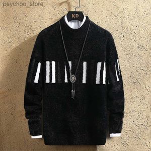 Sweaters men 2023 Winter new arrival woolen thicken sweater mens striped sweaters autumn Men's wool pullovers size S-3XL Q230830