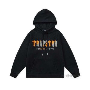 Designerkleidung Herren Sweatshirts Hoodie Trapstar Orange Grau Handtuch bestickt Plüsch Pullover Hosen Set Herbst/Winter Entspannte Pullover Top Hosen Trendy CY0W