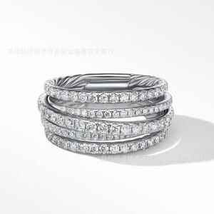 Designer DY Bague de luxe Top 925 Sterling Silver Multi Layer Zircon Bague Accessoires Bijoux Haute Qualité Haut de gamme Mode Romantique Saint Valentin Cadeau AA