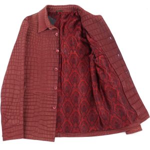 Mens läderjacka Autumn Zilli Frosted Crocodile Casual Red Coat