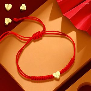 Collane con ciondolo Amuleto In Acciaio Inossidabile Pesca Cuore Lettera Tessuto Rosso Nero Bracciale Per Donna Uomo Moda Squisita Gioielleria All'ingrosso