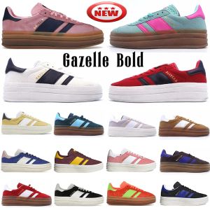 Gazelle Bold Pink Glow Designer Shoes Pulse Mint Pink Core Black White Solar Solar Solar Green White Poter Pink Company Yellow Womens Sneakers 36-40