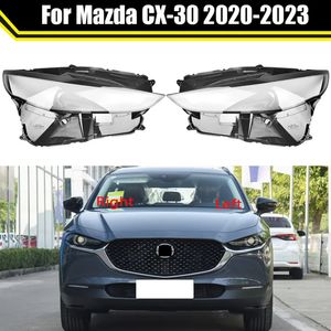 Bilstrålkastare för Mazda CX-30 2020-2023 Auto Headlamp Lampshade Lampcover Head Lamp Light Caps Glass Lens Shell