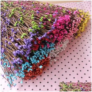 Decorative Flowers Wreaths 100Pcs Diy Pretty Pip Berry Stem For Floral Arrangemanet Bracelet Wreath Wedding Artificial Flower Drop Otnep