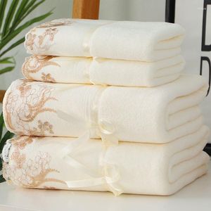 Towel Microfiber Set Luxury Lace Embroidered Bath Gift Face Quick Dry Terry Towels Bathroom1/3pcs
