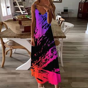 Casual Dresses Printed Summer Formal Occasion Maxi Plus Size Beach Female Holiday Loose Robe