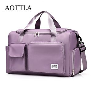 Duffel Bags AOTTLA Travel Bag Luggage Handbag Women's Shoulder Bag Large Capacity Brand Waterproof Nylon Sports Gym Bag Ladies Crossbody Bag 230830