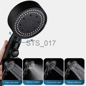 Banyo Duş Başlıkları 1SET 5 Mod Banyo Duş Seti Yüksek Basınç Kafası Durağı Düğmesi Siyah Su Tasarrufu Filtre Duş Başlığı Banyo Aksesuarları X0830