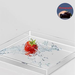 Other Event Party Supplies Acrylic Transparent Water Tank Shallow Sink Po Studio Kit Tabletop Shooting Props Coffee Tray Desktop Cosmetics Storage Tray 230829