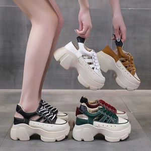 Sandaler 2023 High Rise Hollow Small Leather Shoes Breattable Tjock Sole For Women S Summer Outwear 230830