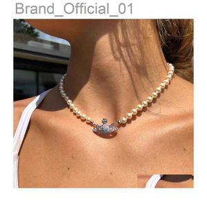 Pendant Necklaces Pearl Necklace Women Designer Design Beaded Pendant Ladies Diamond Pin Necklaces High Quality Pearles Wedding Part Dhs6B x0830