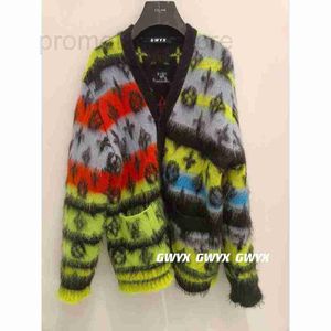 Women's Sweaters Designer Autumn and winter new rainbow color warm comfortable mohair unisex cardigan VW2Y
