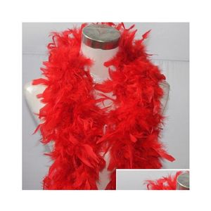 Decorazione per feste Glam Flapper Danza Costume Accessorio Boa di piume Sciarpa Avvolgente Burlesque 200 cm Striscia di tacchino Molte gocce Deli Ottfs