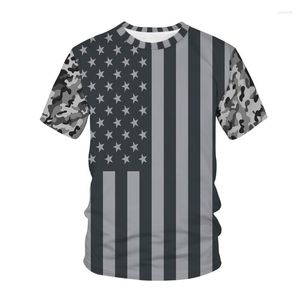 Homens Camisetas EUA Bandeira América 4 de Julho 3D Impressão Camiseta Tops Homens Mulheres Moda Casual O-pescoço Camiseta Menino Menina Roupas Camiseta