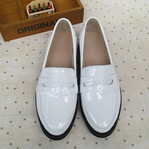 Klädskor svart vit tofs oxfords loafers stor storlek 13 Oxford kvinnors casual handgjorda läder mode moccasins 230829
