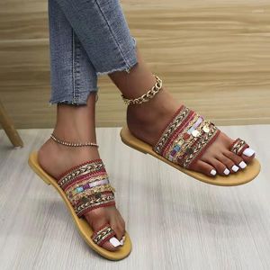Hausschuhe Damen Sandalen Flip-Flops handgemachte griechische Stil Street Fashion Schuhe offene Zehen Damen