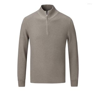 Maglioni da uomo mezza cerniera lavorata a maglia 2023 autunno inverno uomo moda Inghilterra stile business casual maglione vintage classico