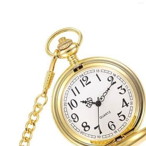 Pocket Watches Mens Gold Plated Full Watch For Birthday Holiday Festival Gift