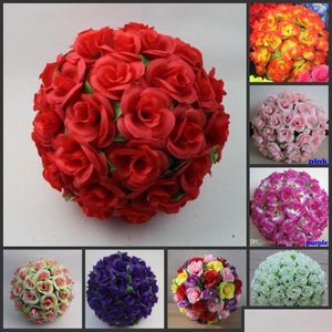 Dekorative Blumen Kränze Beautif Kissing Ball Pomander mit Blättern 12 Dia für Hochzeitszimmer Garten Dekoration Supplies Drop Deliver Otmtr