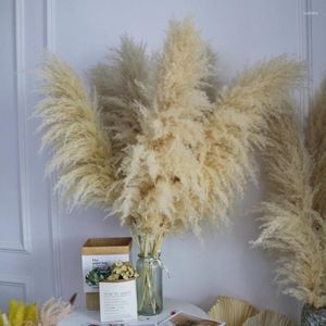 Decorative Flowers Wholesale Boho Wedding Decor 80cm Large Plume Dry Fluffy Pampas Grass Natural Real Preserved Flower Fleur Sechees Mariage