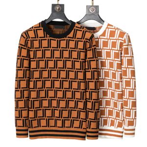 Herbst-Designer-Herrenpullover, modischer High-End-Luxus-Damenpullover, weich und bequem, warm, F-Buchstabe, Farbkombination, große Größe S-3XL