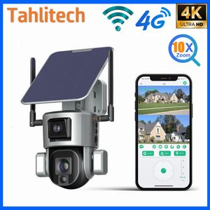 IP Cameras 4G Solar Camera Dual Lens 10X Zoom Outdoor WiFi Security 4K HD Protection Two Way Talk Night Vision Cam 230830