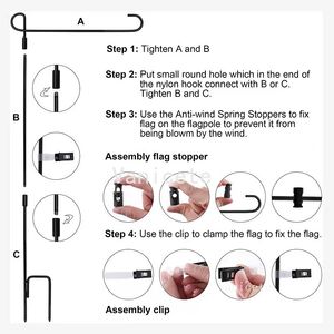 علم الحديقة حامل سارية العلم الأسود القطب حديقة المعادن حامل الأعلام أعلام لافتة الحامل في الهواء الطلق زخارف الفناء LT508