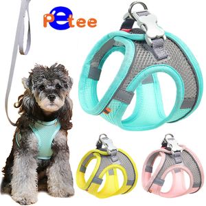 Hundehalsbänder und Leinen, reflektierendes Hundegeschirr mit Leine, verstellbares Haustiergeschirr, Weste, atmungsaktive Halsbänder, Halsband für kleine, mittelgroße Hunde, Katzen, Spaziergänge, 230829