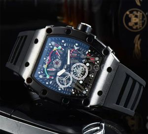 Gummi-Armbanduhren Sport Orologi di Lusso klares Skelett Montre Business Lünette Stern Quarzwerk Uhren schwarz rot grün lässig Männer Frauen dh011 C23