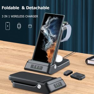 Wireless Chargers Charger for Samsung 3 in 1 Qi Fast Charging Station Galaxy Watch 5 Pro 4 S23 S22 Ultra Portable 230830
