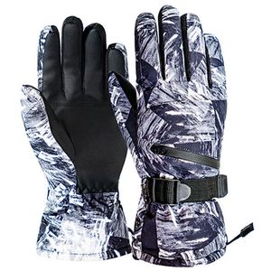 Luvas de esqui inverno snowboard pu couro antiderrapante tela sensível ao toque impermeável motocicleta ciclismo lã quente neve unisex 230830