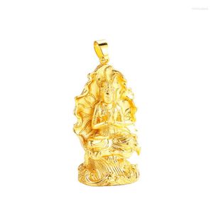 Pingente colares requintado cor de ouro para homens mulheres guanyin buda colar sem corrente jóias presentes masculino feminino