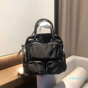 zaino in tessuto di nylon multitasca versatile moda viaggio doppia spalla tempo libero borsa a tracolla singola a doppio scopo