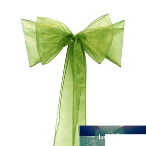 Sashes Plus Size 275cmx22cmw 200pcs Banquet Party Cadeira Er Grama Verde Organza Sash Bow para Flor / Ing Drop Entrega Home Jardim Texto Dhhbo