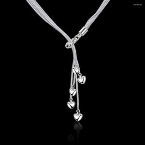 Chains 925 Stamp Silver Color Necklace For Women Fine Jewelry Wild Charm Five Heart Fashion Wedding Party Christmas Gifts