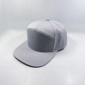 Top Caps Style 7 Panel Lazer Delicilik Kapak Kapağı Su Geçirmez Hızlı Kurutma Düz Sap Snapback Beyzbol Şapkası