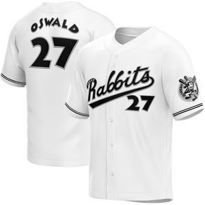 Custom man woman youth Lucky Rabbits oswald Baseball Jersey embroidered green