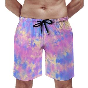 Pantaloncini da uomo Summer Board Tie Dye Sport Pastello Rosa Blu Giallo Grafica Pantaloni corti Carino e comodo costume da bagno Taglie forti