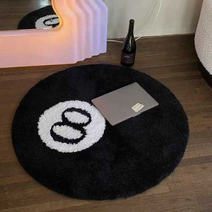 LAKEA Halloween 8 Ball Rug Indoor Home Decoration Spooky Halloween Gifts 8 Ball Accent Round Tufting Soft Rug Horror Movie Mat HKD230830