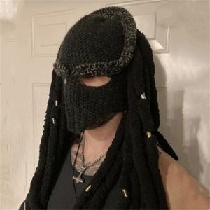 Beanie kafatası kapakları eğlenceli dreadlock balaclava erkek kostüm şapkaları cadılar bayramı hediye yumuşak bere sıcak şapka 230829