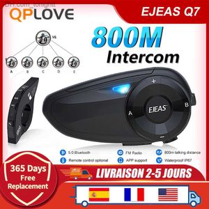 EJEAS Q7 BLUETOOTH 5.0防水オートバイヘルメットヘッドセットインターコム最大7人のライダーワイヤレスインターホンクイック7リモートQ230830