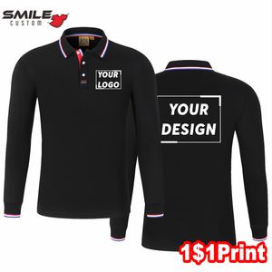 Mens Polos Winter Casual Men and Women Long Sleeve Polo Custom Fashion Lapel Top Embroidery Company Business Shirt Design Print Brand 230830