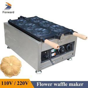 Máquina de waffle em formato de sakura 110v 220v, 3 peças, fabricante de bolo de flores, aquecimento elétrico, máquina de waffle em formato de flor