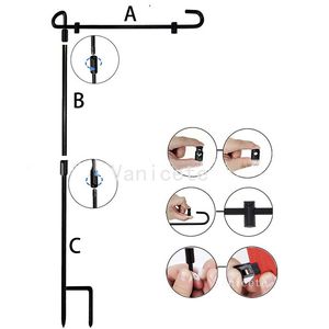 علم الحديقة حامل سارية العلم الأسود القطب حديقة المعادن حامل الأعلام أعلام لافتة الحامل في الهواء الطلق زخارف الفناء LT508