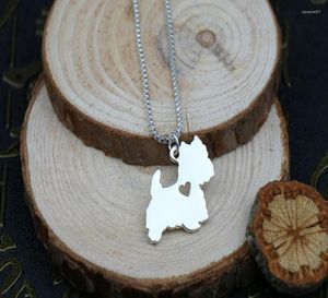 Pendant Necklaces Handmade Boho Chic West Highland White Terrier Necklace Fashion Cartoon Dog Jewelry Gold Two Color Plated 12pcs/lot