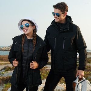 Hunting Jackets Down Inner Jacket Men And Women Outdoor Windproof Waterproof Three In One Detachable Winter Fashion Brand Mountaineering