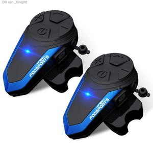 Fodsports 2 pçs BT-S3 capacete da motocicleta intercom fone de ouvido bluetooth à prova dwaterproof água intercomunicador bt com rádio fm q230830