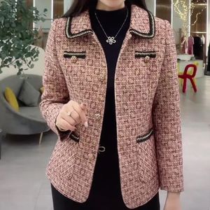 Womens Wool Blends Autumn Small Fragrance Loose Coat Women Foreign Style Age Reducing Belly Covering Mothers Female Woolen Jacket 230830