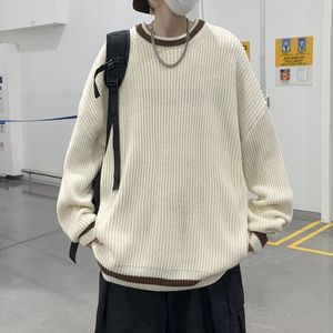 メンズセーター韓国ファッションメンズフォールセーター秋の秋原ゆるいセーターY2Kメンズストリートウェア服ニットセーターマンプルオーバートップ230830